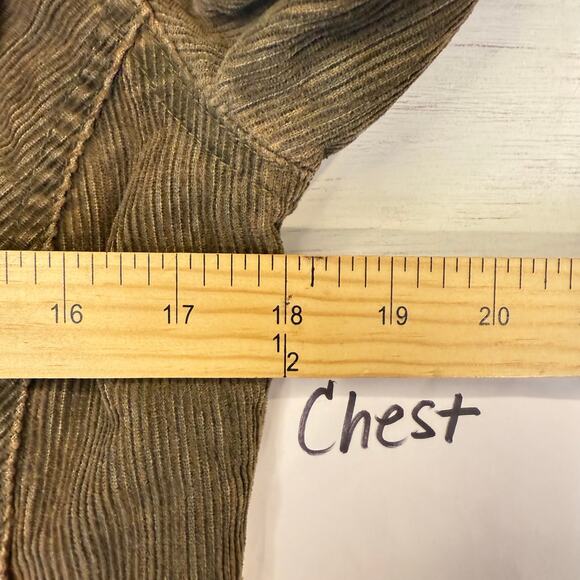 VTG American Eagle y2k small green corduroy penny lane faux fur jacket grunge - Picture 4 of 11